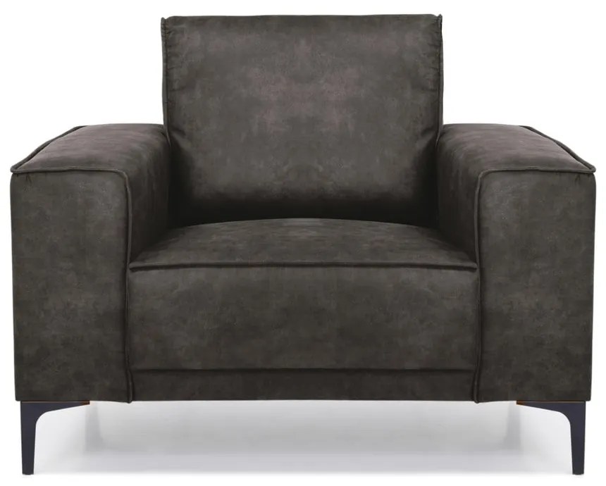 Fotoliu negru/gri din imitație de piele Copenhagen - Scandic