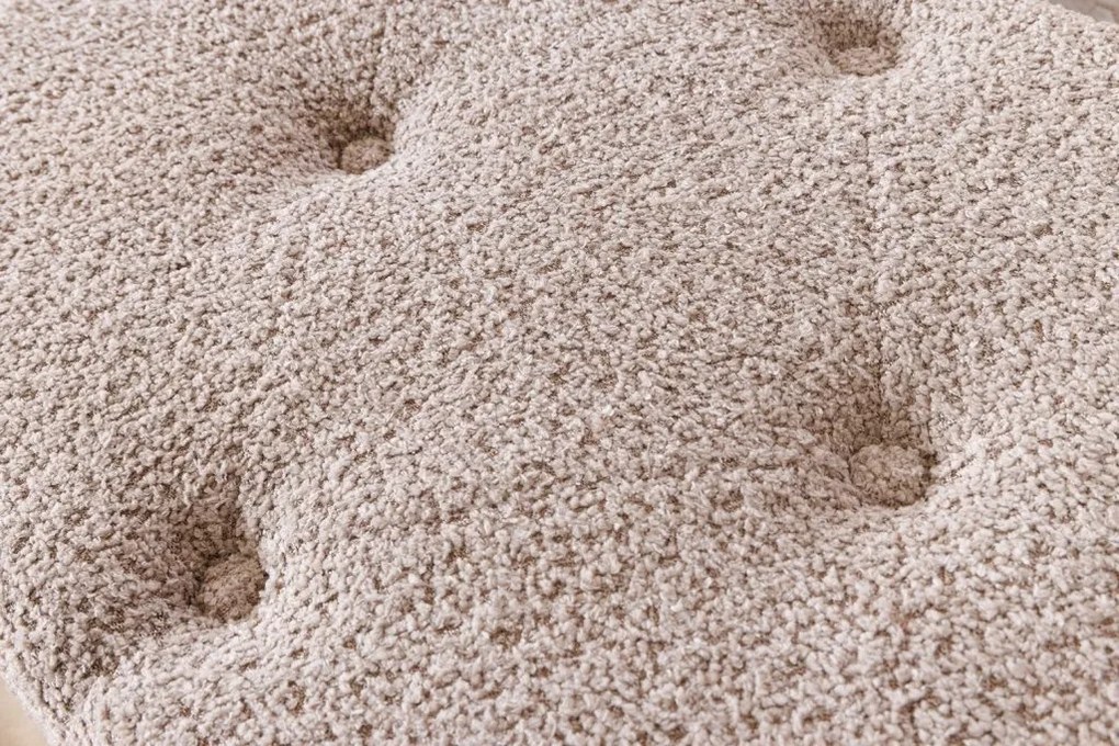 Bancheta tapitata cu spatiu de depozitare Extravagancia 140cm, boucle champagne greige