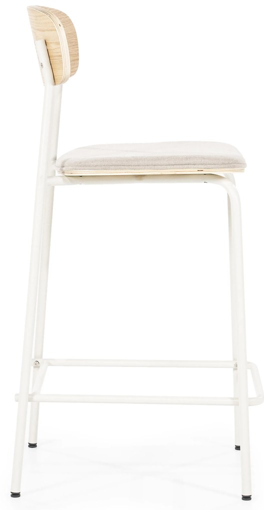 Scaun de bar Skoladin lemn de frasin bej 95 cm