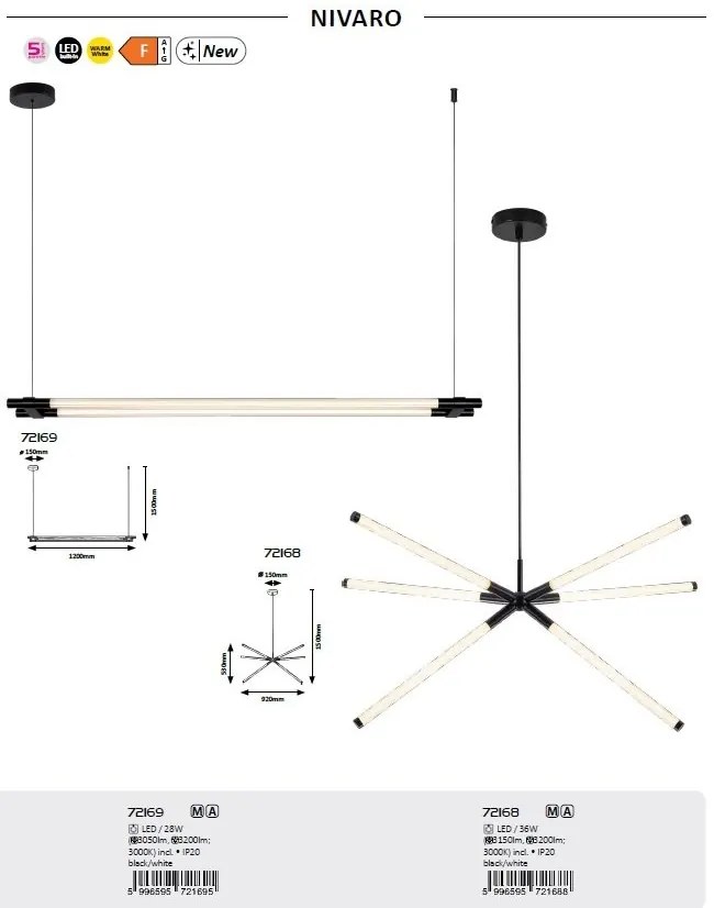 Lustra LED suspendata stil minimalist Nivaro