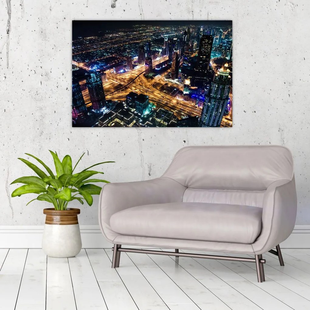 Tablou cu oraș nocturn (90x60 cm)