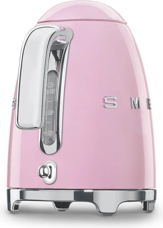 Cana electrica SMEG KLF03PKEU, 2400 W, 1,7 l, Baza rotativa la 360°, Finisaj lucios, Roz