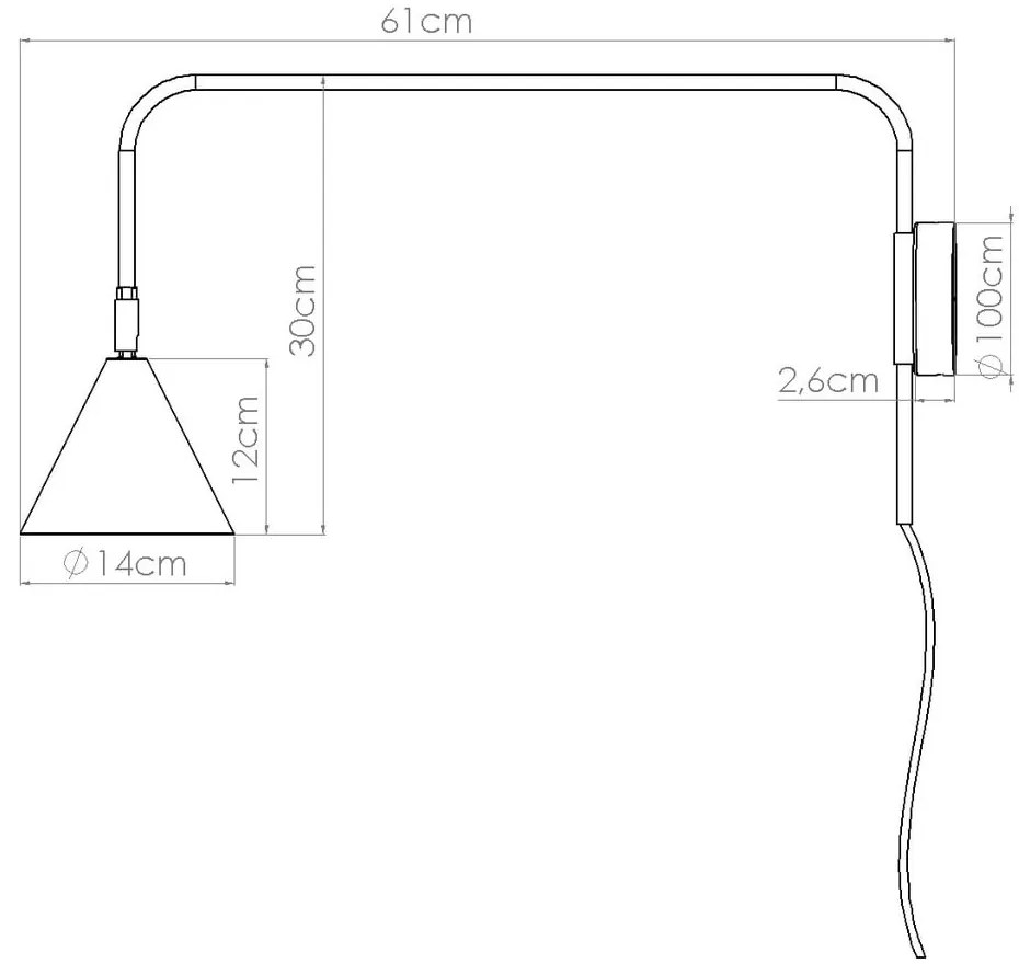 Aplică de perete albă cu alimentare la priză Zylo – Sollux