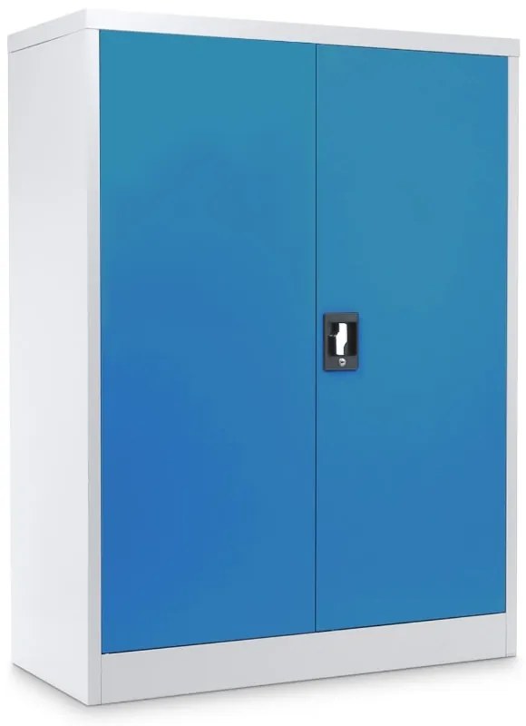 Dulap metalic universal mediu, 90 x 40 x 120 cm, încuietoare cu cilindru, albastru - ral 5012