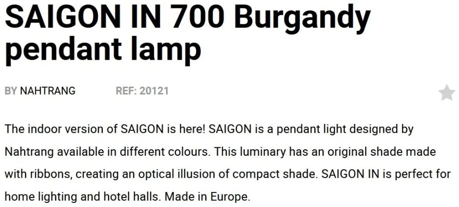 Lustra XXL suspendata design decorativ SAIGON IN 70cm Burgandy