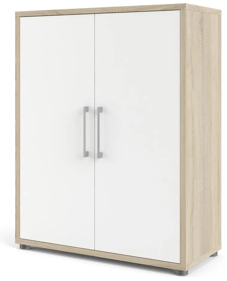 Bibliotecă modulară albă/cu aspect de lemn de stejar 89x113 cm Prima – Tvilum