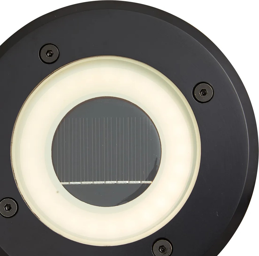 Spot modern de sol negru, inclusiv LED reîncărcabil cu energie solară IP65 - Solyx