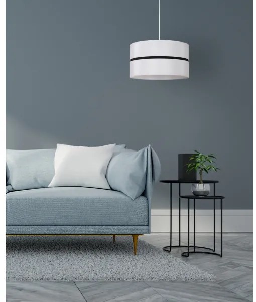 Lustră pe cablu Duolla DUO 1xE27/15W/230V d. 40 cm alb/negru