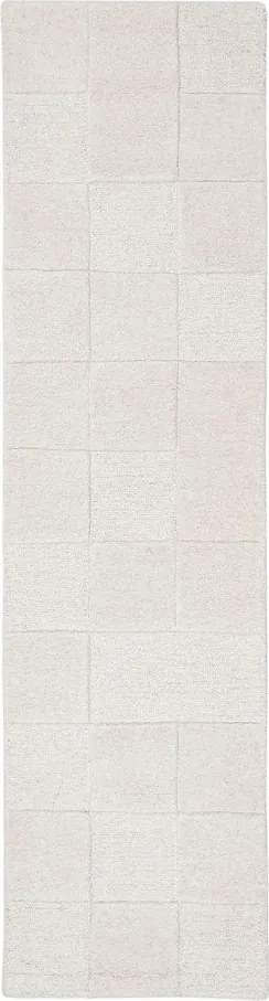 Covor tip traversă fildeș țesut manual din lână 60x230 cm Checkerboard – Flair Rugs