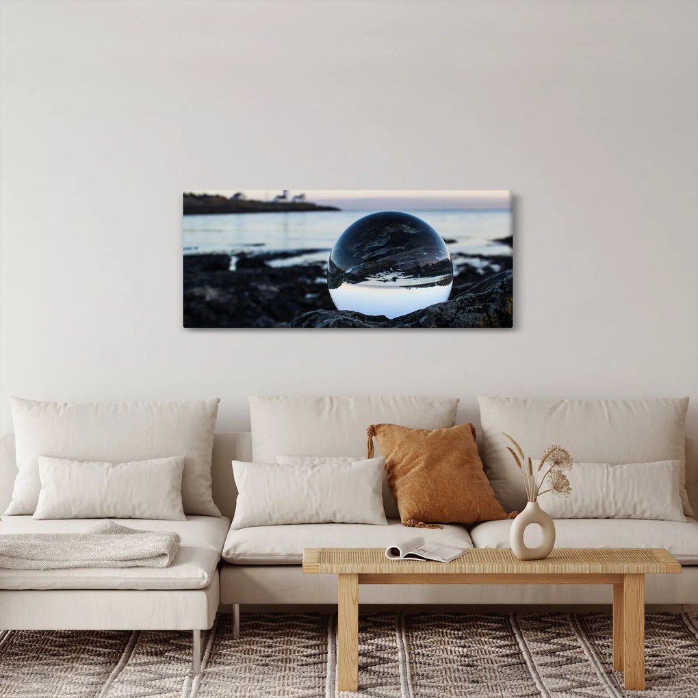 Tablou - Bile de sticlă pe piatră (120x50 cm)