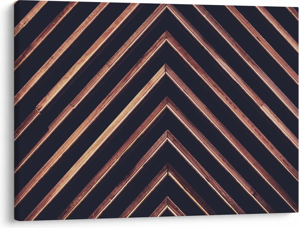 Tablou - Motiv de lemn pe fond negru (70x50 cm)