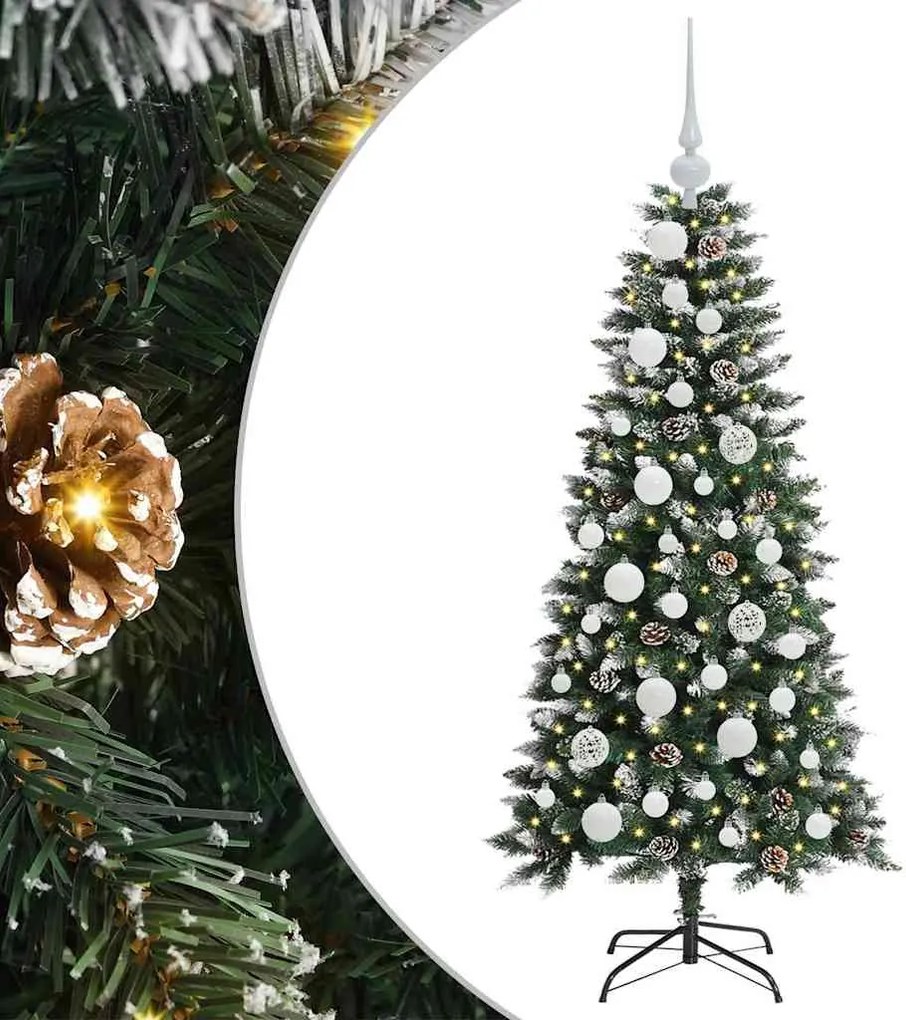 vidaXL Brad de Crăciun artificial Verde 120 cm PVC și Plastic și Oțel