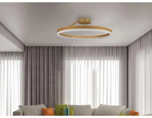 Lustră LED dimabilă aplicată LED/40W/230V 3000-6500K auriu + telecomandă