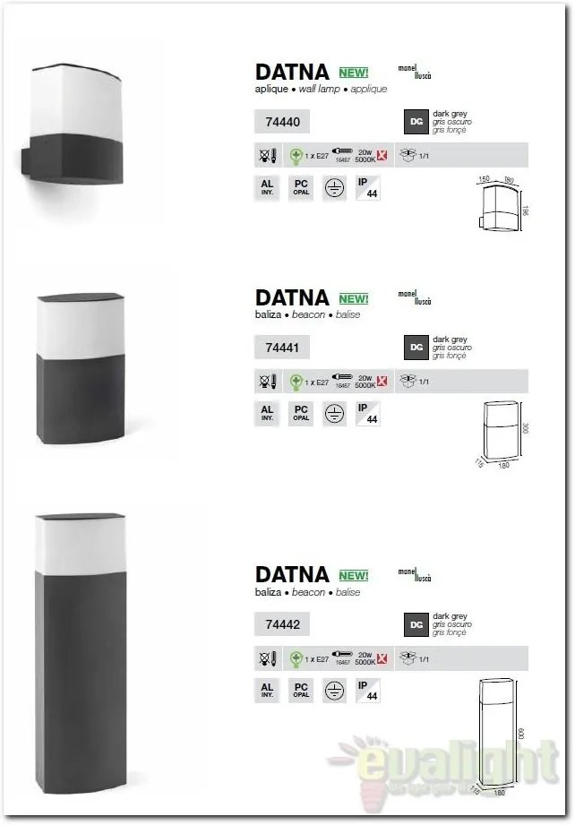 Stalp exterior IP44 Datna 74442