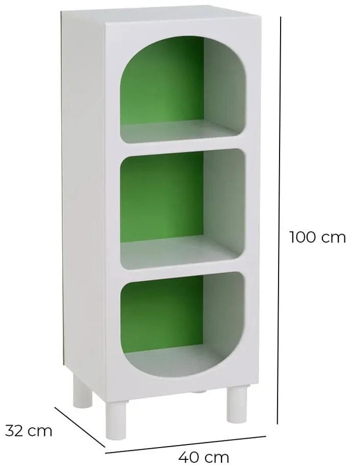 Bibliotecă albă/verde 40x100 cm – Casa Selección