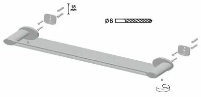 Etajera crom transparent Bisk Side 54 cm