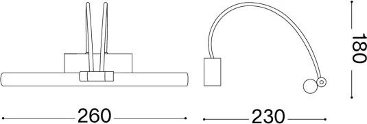 Ideal Lux - Aplica LED pentru tablou BOW, LED/3,5W/230V, CRI 90, 26 cm, alamă