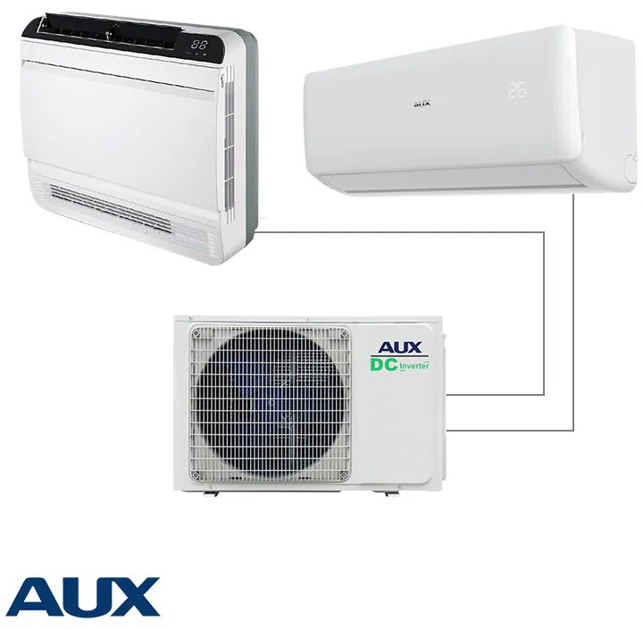 Unitate exterioara aer conditionat pentru sistem multi-split AUX AM2-H14/4DR3, 14000 BTU, 30 m², A+++/A++, Pana la 2 unitati interioare, Alb