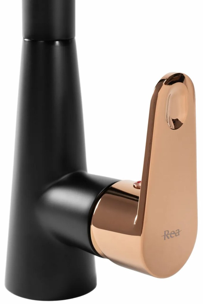 Baterie Mild negru mat/auriu roz