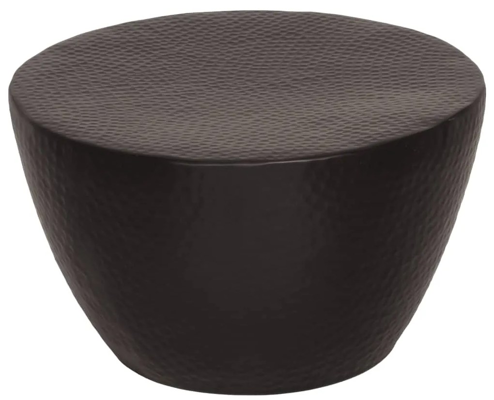 vidaXL Măsuță de cafea, negru, Ø 50x30 cm, aluminiu bătut la ciocan