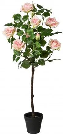 Floare artificiala in ghiveci, Rose Trunk Roz, H95 cm
