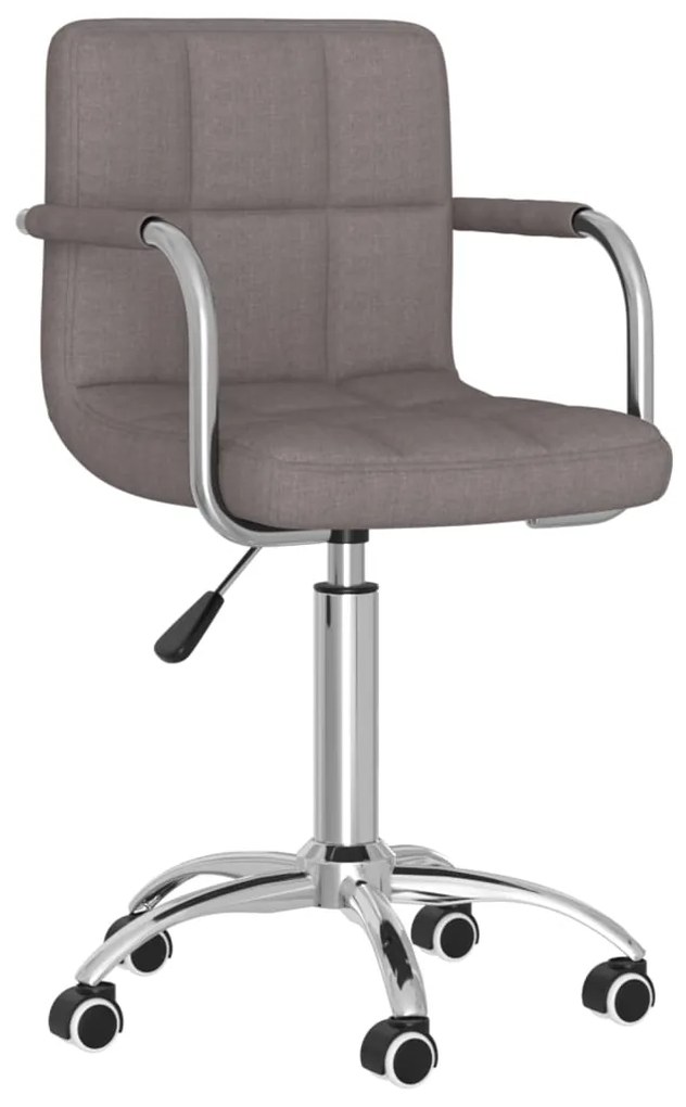 vidaXL Scaun de bucătărie pivotant, gri taupe, material textil