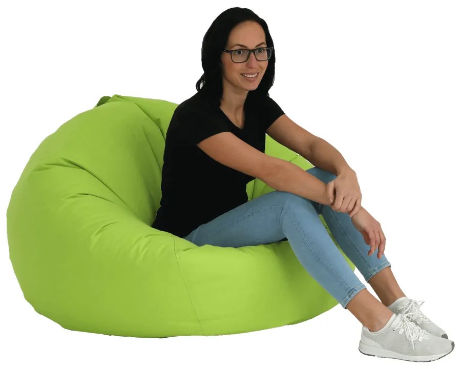 Fotoliu tip sac, material textil verde, KATANI