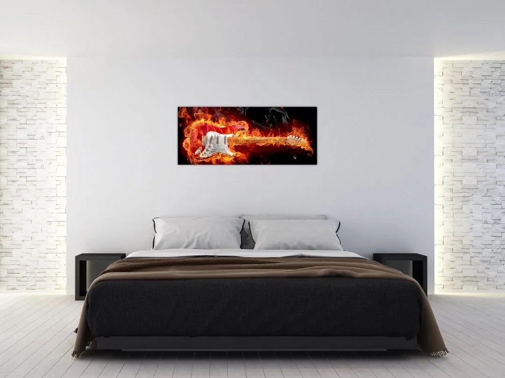 Tablou - Gtara în flăcări (120x50 cm)