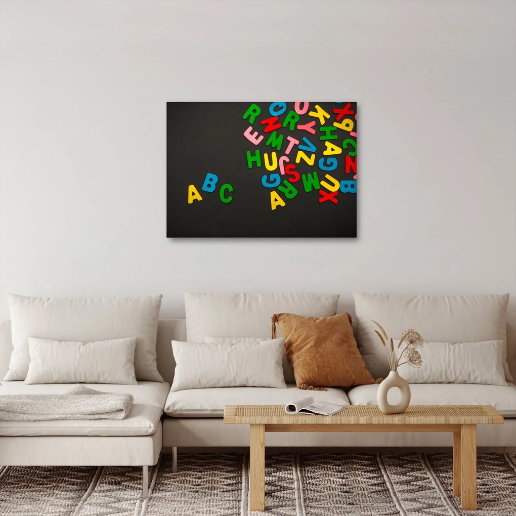 Tablou - litere colorate (70x50 cm)