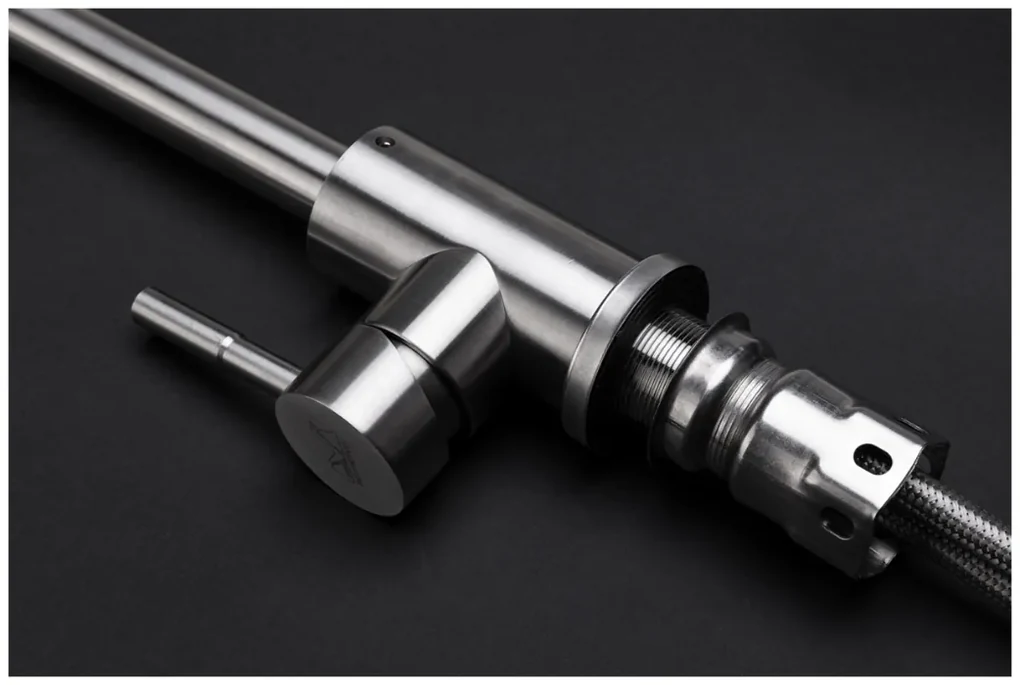 Baterie Bucatarie Lebada Tip L INOX 5001   L[mm]: 220; H[mm]: 95; Hu[mm]: 310; Ht[mm]: 340