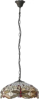 Endon 70824 - Lustru suspendat pe lanț Tiffany DRAGONFLY 3xE27/60W/230V, diametru 41 cm
