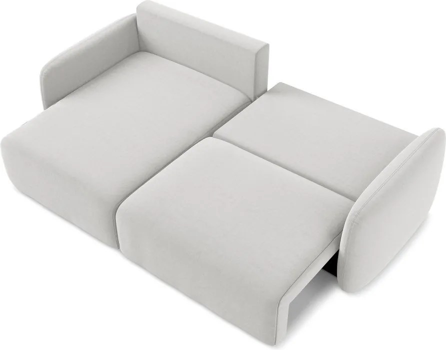 Colțar gri deschis extensibil/cu spațiu de depozitare cu tapițerie din catifea (cu colț pe partea stângă/cu șezlong) Kalena – Makamii