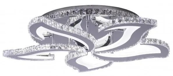 Lustra LED Cu Telecomanda, Cristal, 5 , Cromat, 180 W, RGB