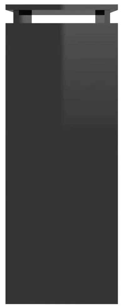 Masa consola, negru extralucios, 80x30x80 cm, PAL 1, negru foarte lucios