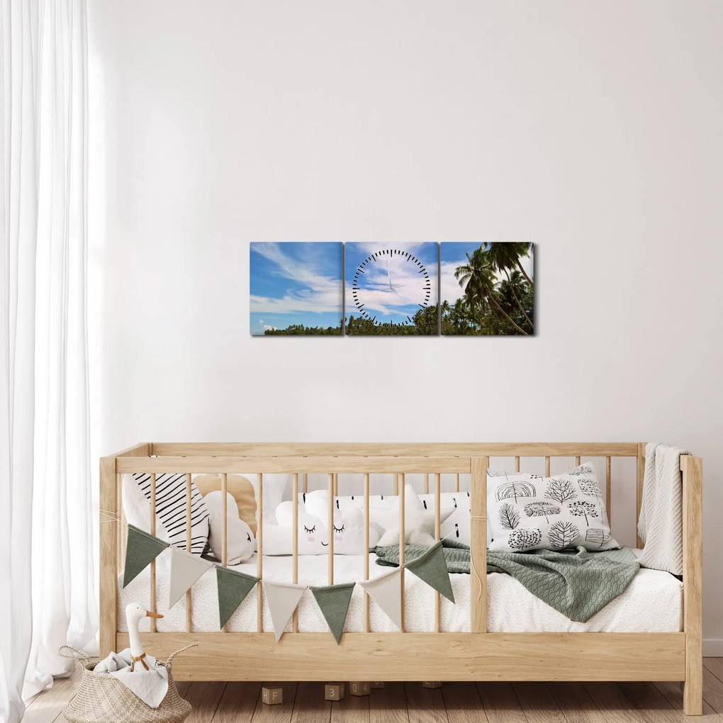 Tablou cu plajă (cu ceas) (90x30 cm)