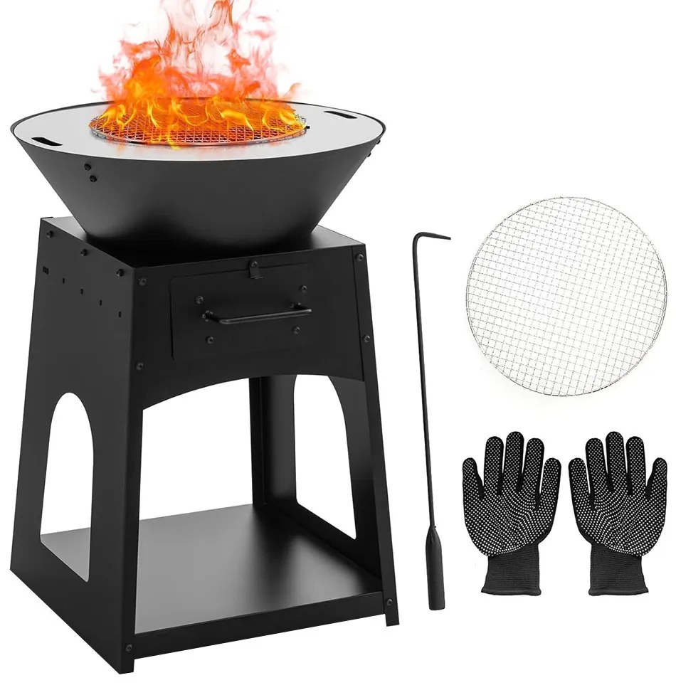 Grătar de grădină cu spațiu de depozitare