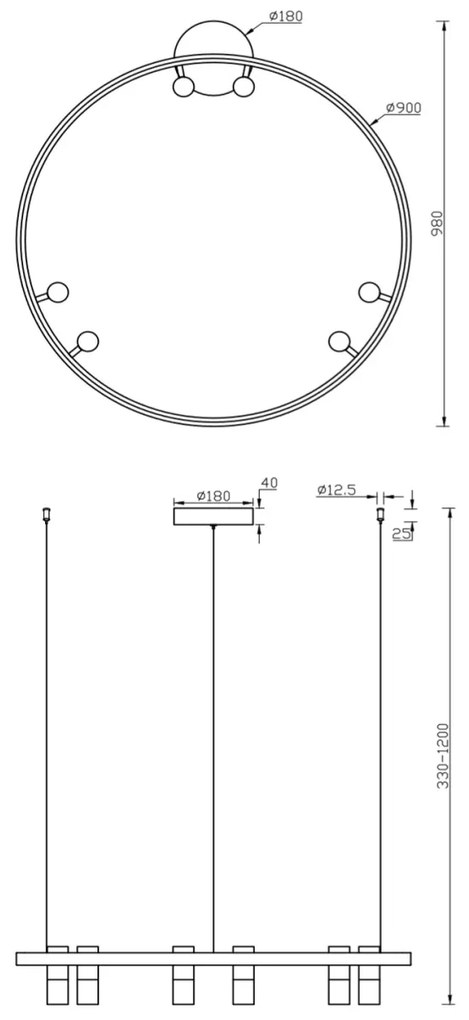 Lustra LED cu spoturi directionabile Satellite neagra