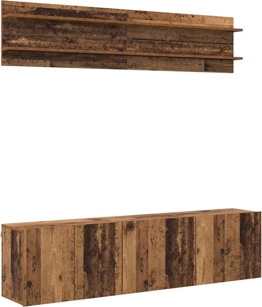 vidaXL Unități TV Pe perete 6 pcs Lemn vechi Lemn compozit