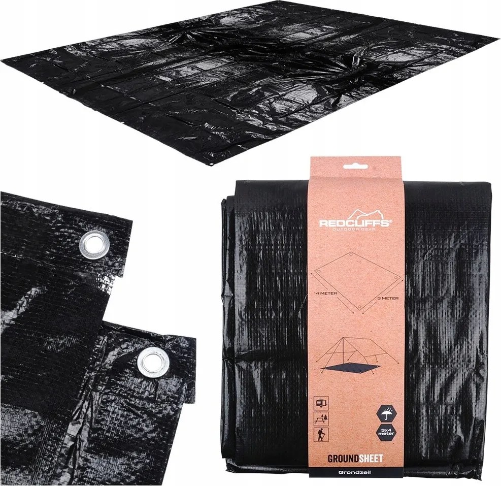 Prelată cort Redcliffs,  3 x 4 m, negru, 3 x 4 m