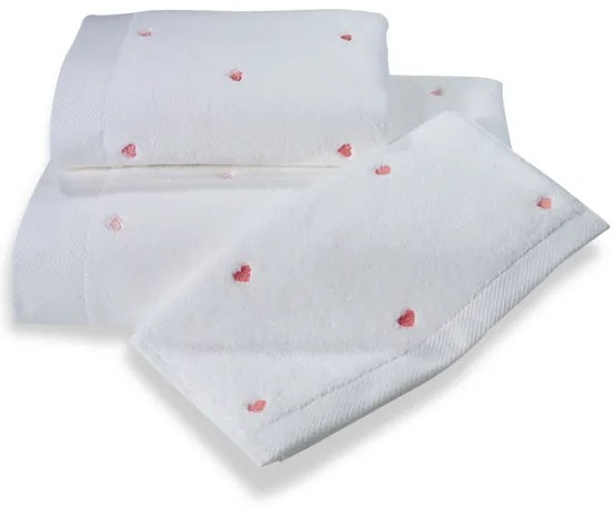 Prosop de corp MICRO LOVE 75x150 cm Alb - inimioare albastru / Blue hearts