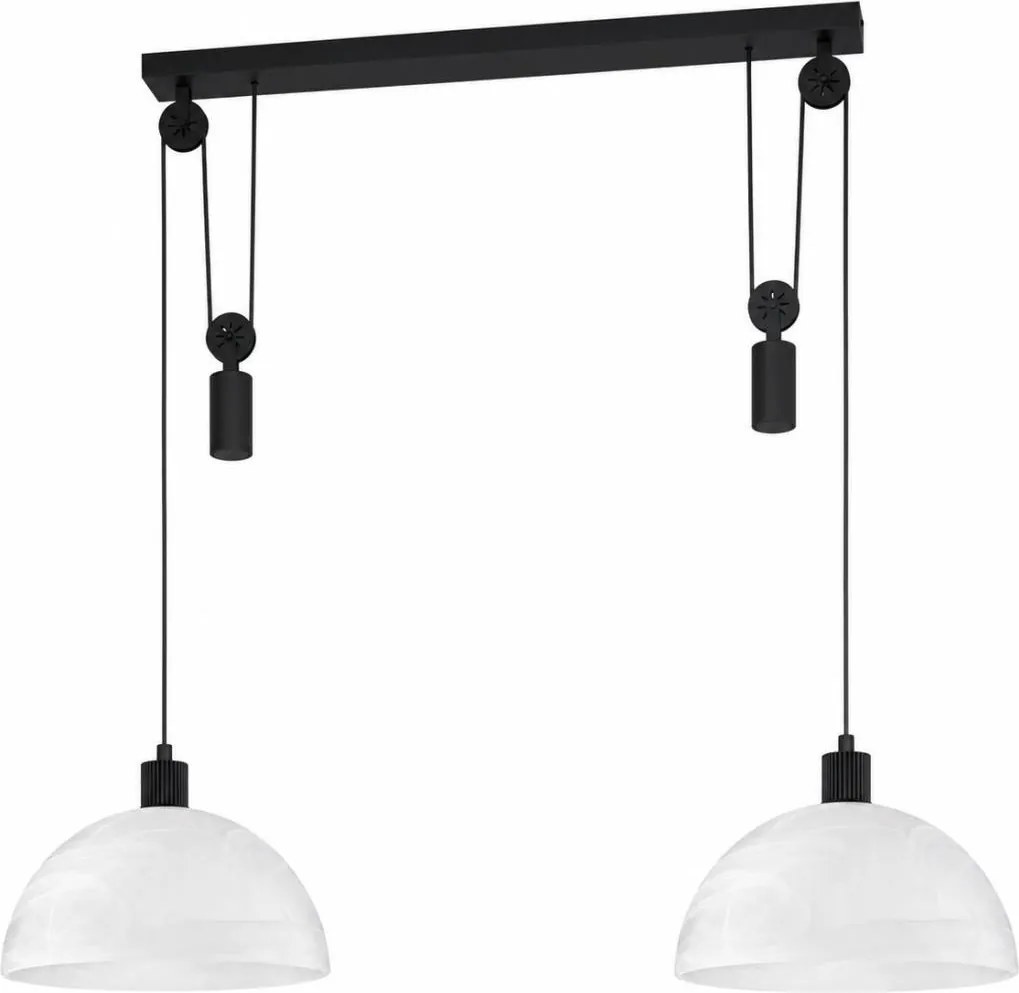 BRILAGI - lustru LED suspendat pe cablu RETRO GLASS 2xE27/40W/230V negru/alb