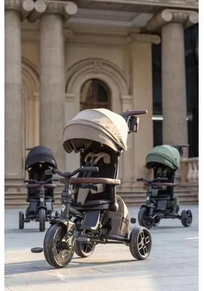 QPlay - Tricicletă pentru copii COMFO MAX 7 în 1, maro