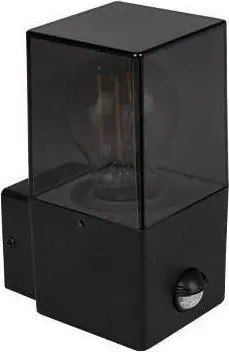 Aplica de perete pentru exterior cu senzor, 1xE27/40W/230V, IP44, negru/fumuriu