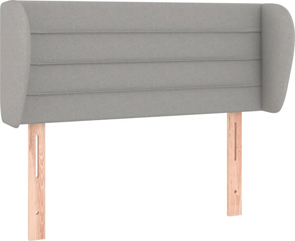vidaXL Tăblie de pat cu aripioare gri deschis 93x23x78/88 cm textil