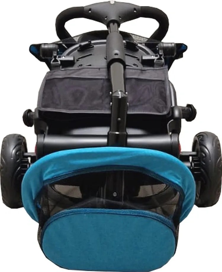 Tricicleta pliabila cu copertina Baby Care™ Folding Trike, Roti din spuma cauciucata EVA, Pedale si maner pentru parinti, Scaun reversibil cu rotire