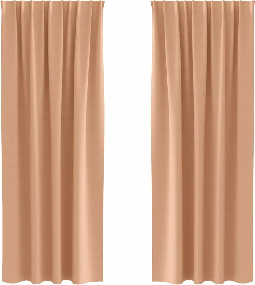 vidaXL Perdele Opaque cu Inel 2 pcs Maro deschis 245 x 140 cm