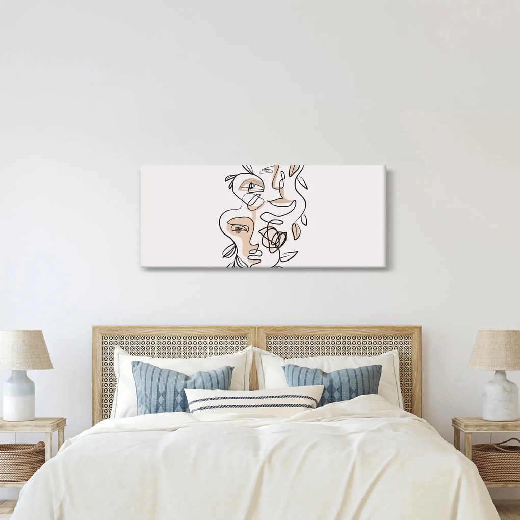 Tablou - Line art facials (120x50 cm)