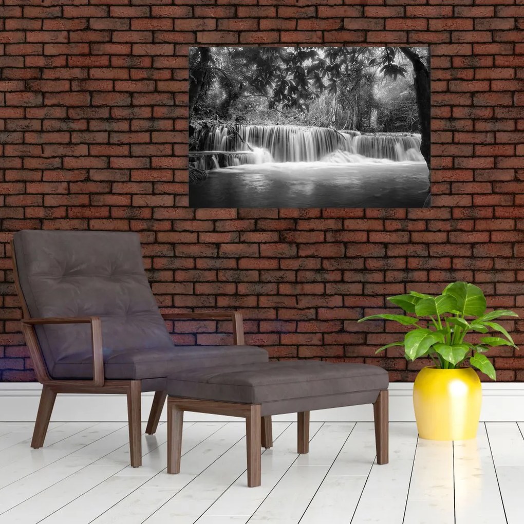 Tablou - Cascada alb-negru și alb (90x60 cm)