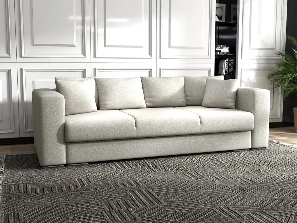 Canapea extensibilă dumonde cu ladă de depozitare si sezut confortabil din spuma high-density, Gloria Enjoy Beige 240x100 cm