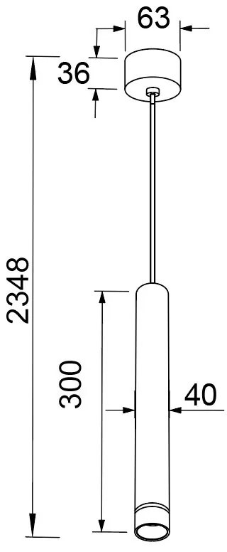 Pendul stil minimalist Spot GU10 SPLIT negru L-30cm